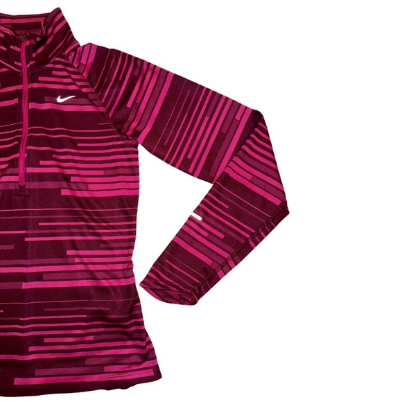 NIKE Running DriFit Long Sleeve Pullover Zip-Up Shirt Top Womens SMALL - Picture 4 of 6